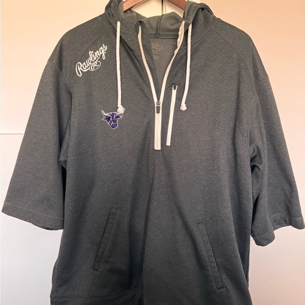 Minnesota State Mankato Rawlings Charcoal Half-Zip Hoodie